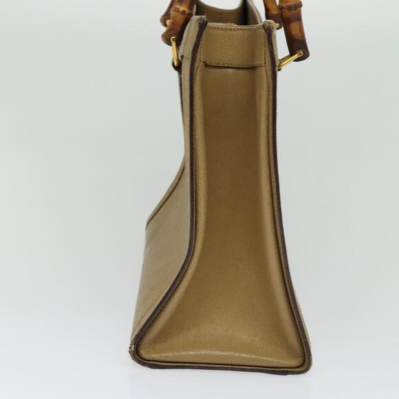 GUCCI Bamboo Hand Bag Leather Beige Gold 002 1186 002 1186 - Picture 4 of 12